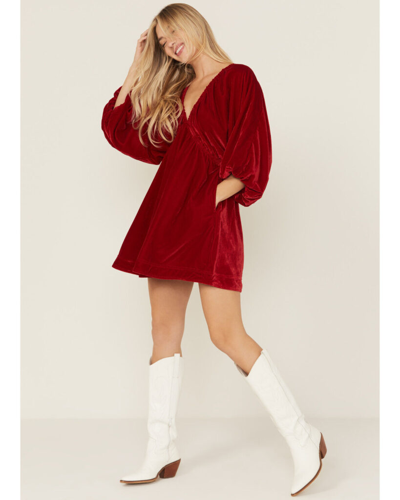 Lace Fringe Long Sleeve Mini Dress