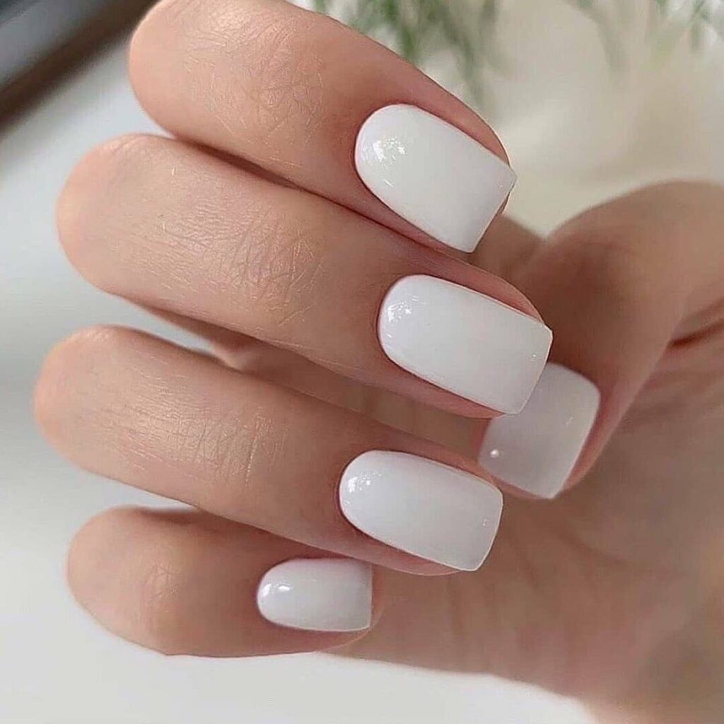 white wedding nails