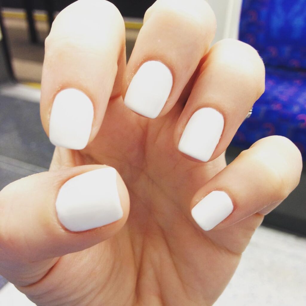 white wedding nails