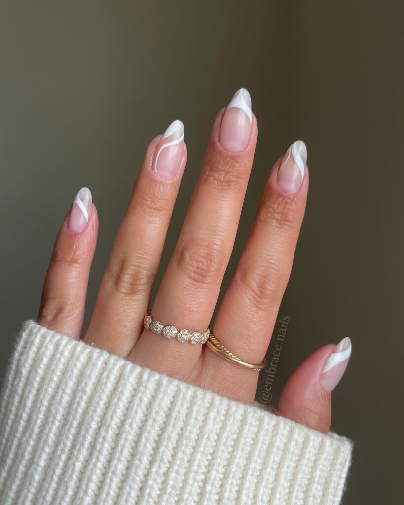 white wedding nails