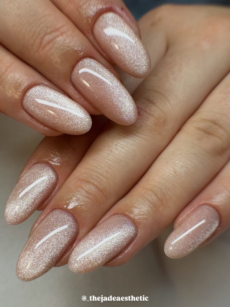 white wedding nails