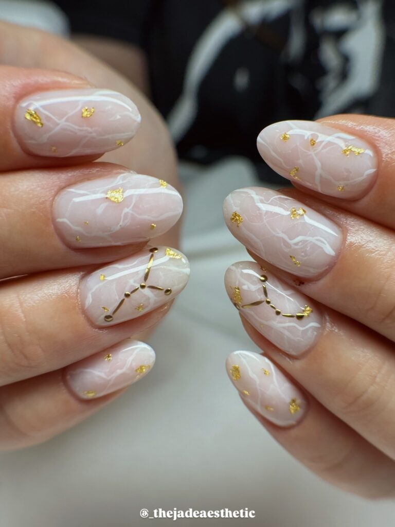 white wedding nails