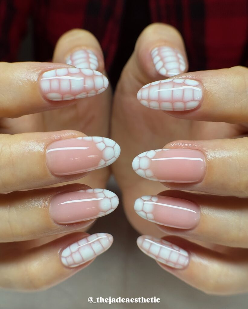 white wedding nails