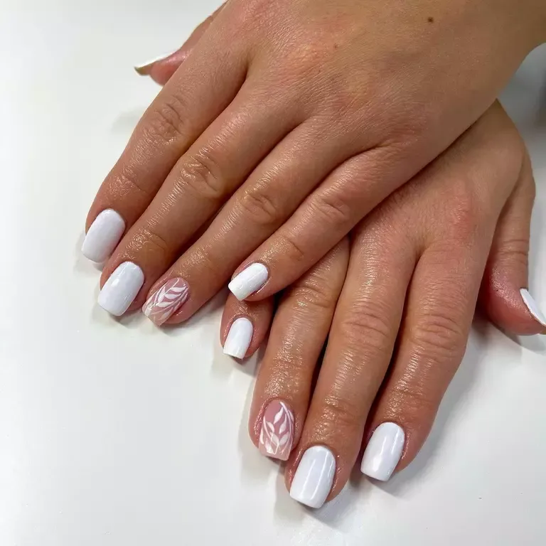white wedding nails