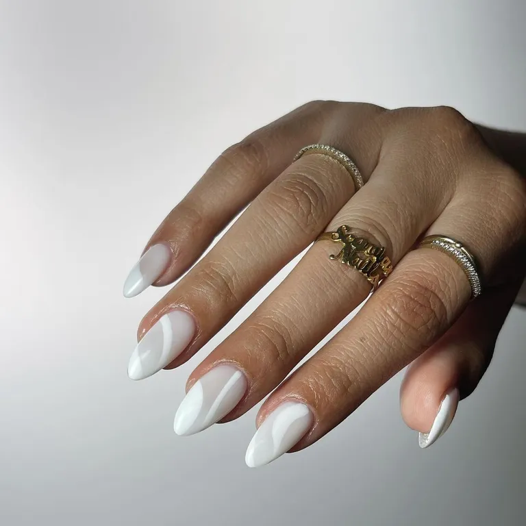 white wedding nails