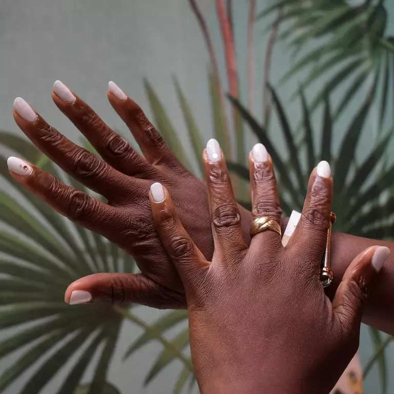 white wedding nails