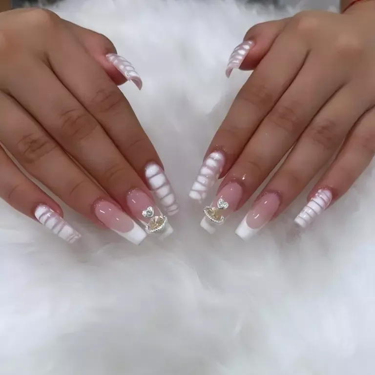 white wedding nails