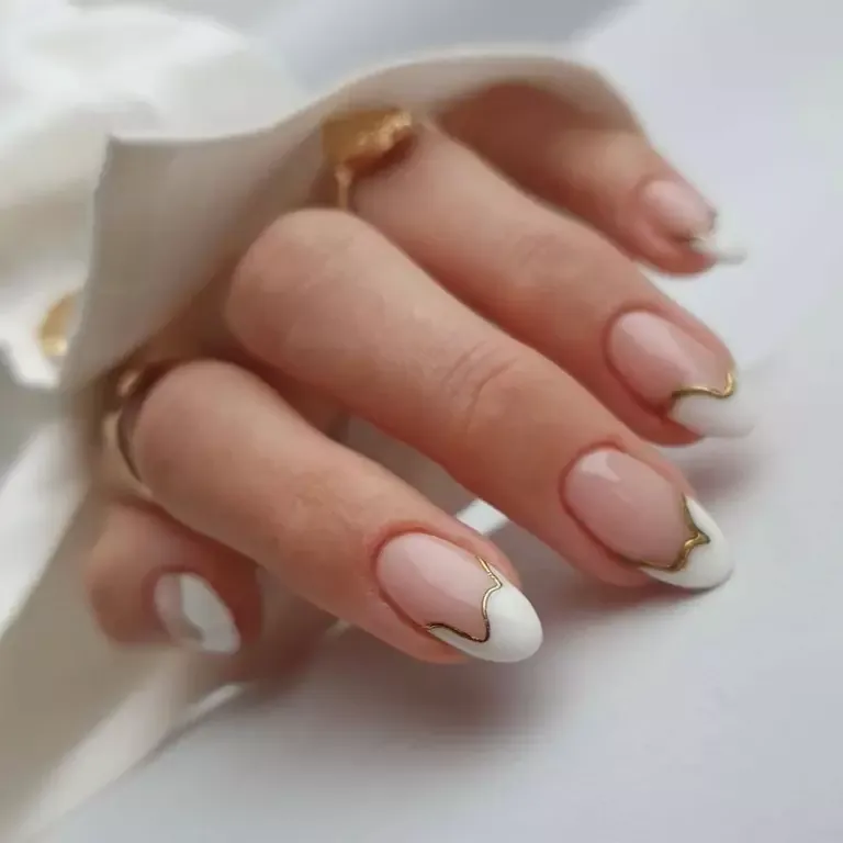 white wedding nails