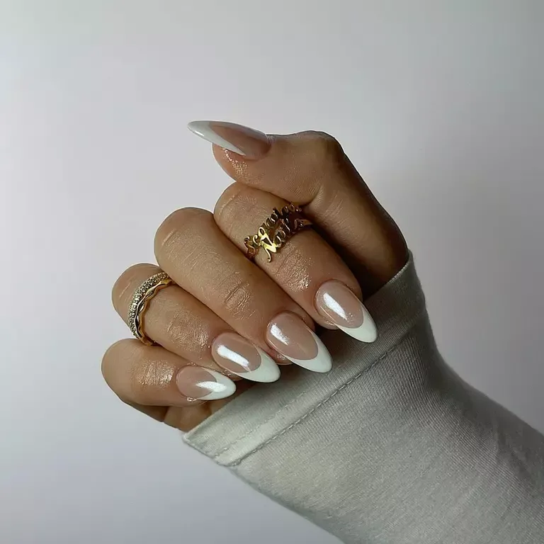 white wedding nails