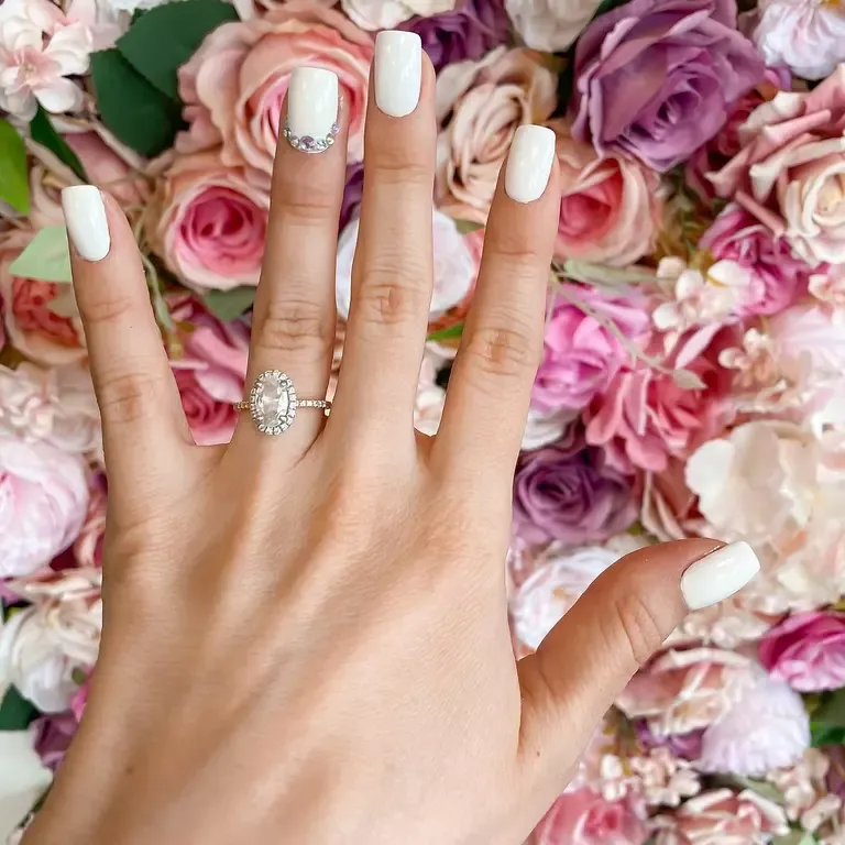 white wedding nails