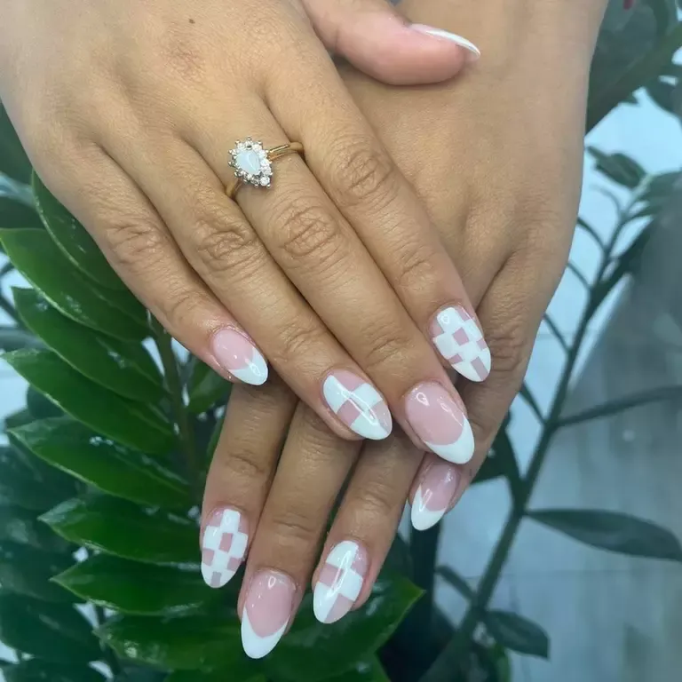 white wedding nails