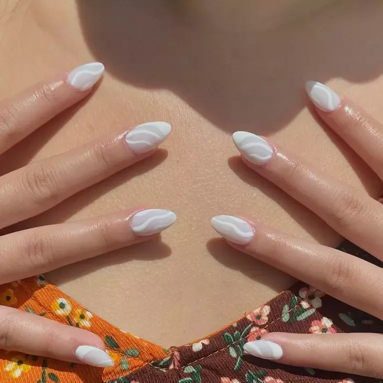 white wedding nails