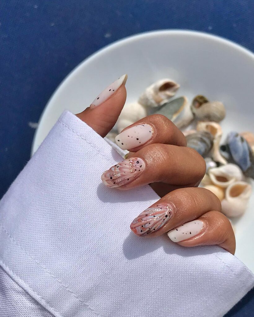 white wedding nails