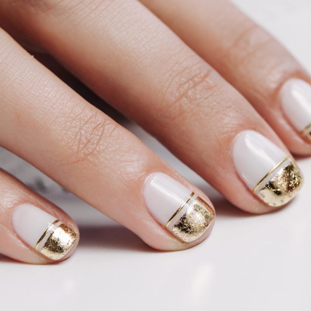 white wedding nails