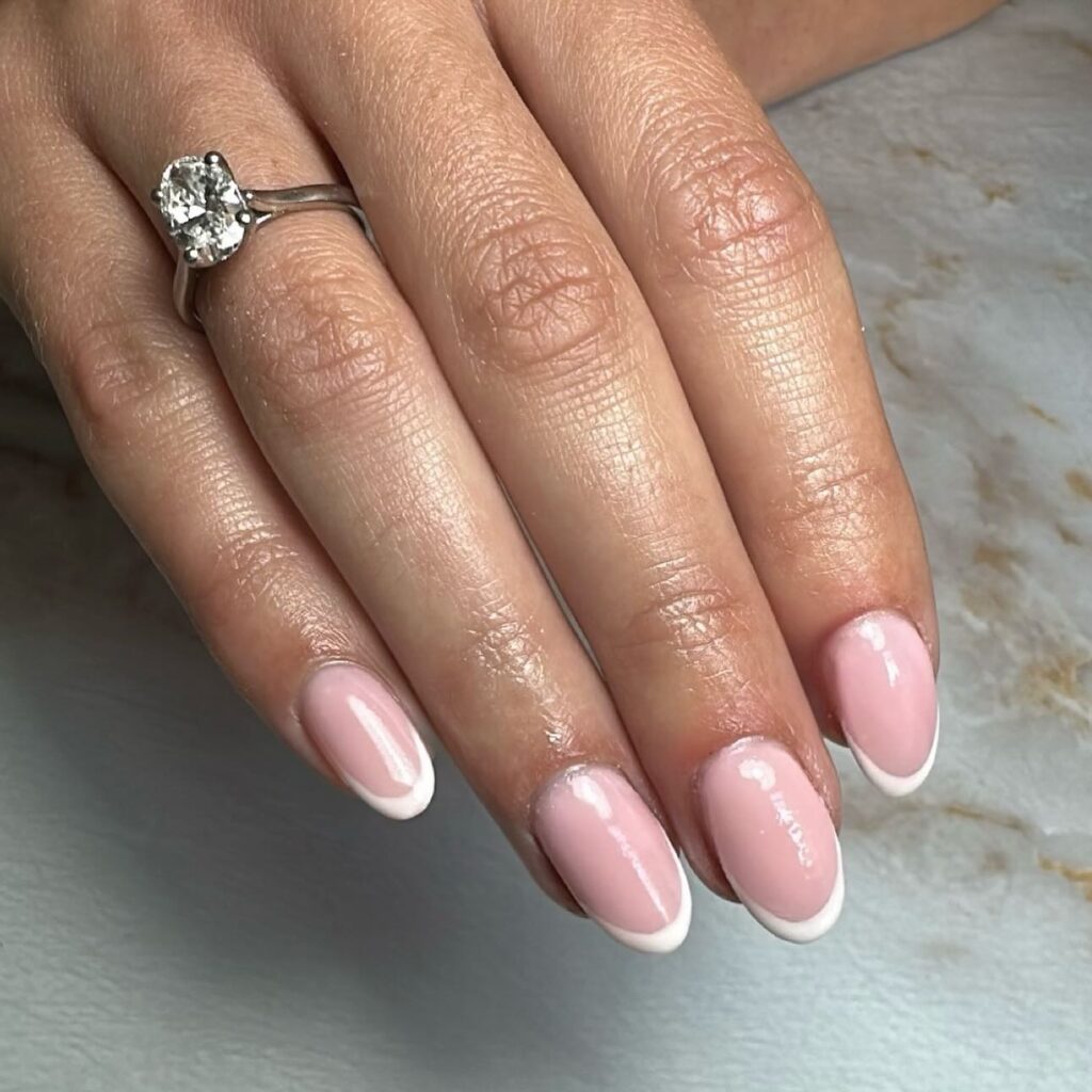 white wedding nails